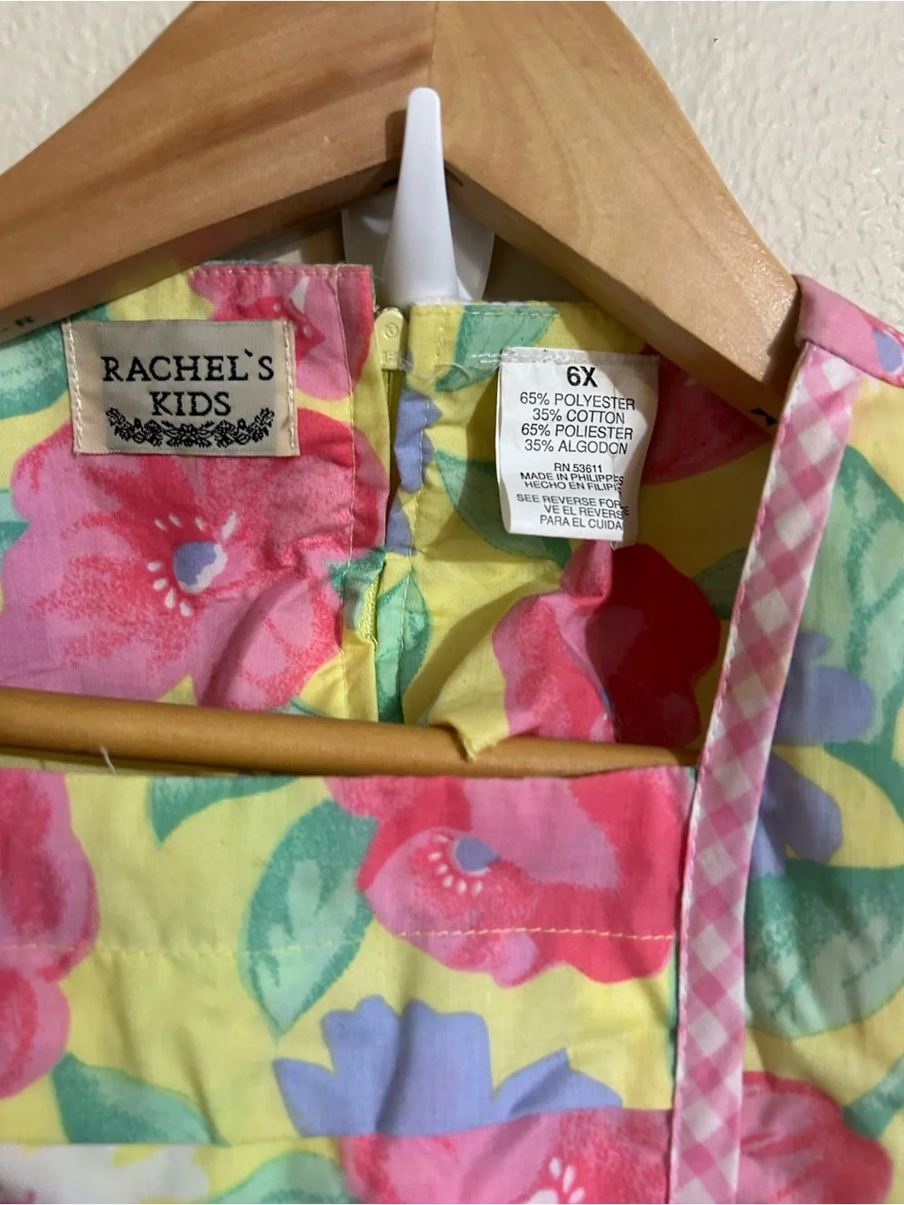 Rachel’s Kids Dress Size 6x Yellow Floral Girls' Vintage Puff sleeve